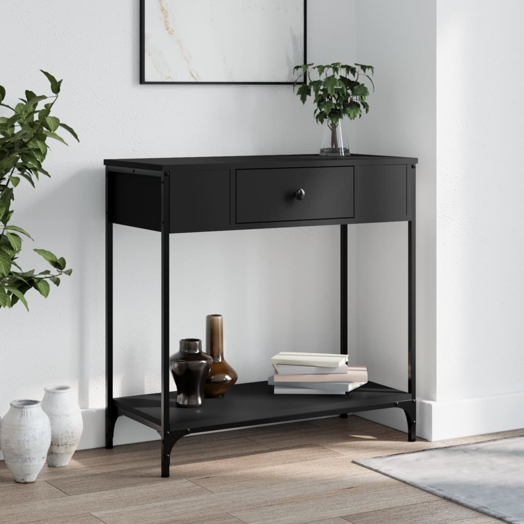Console Table Black 75x34.5x75 cm Engineered Wood - Merlin Deals