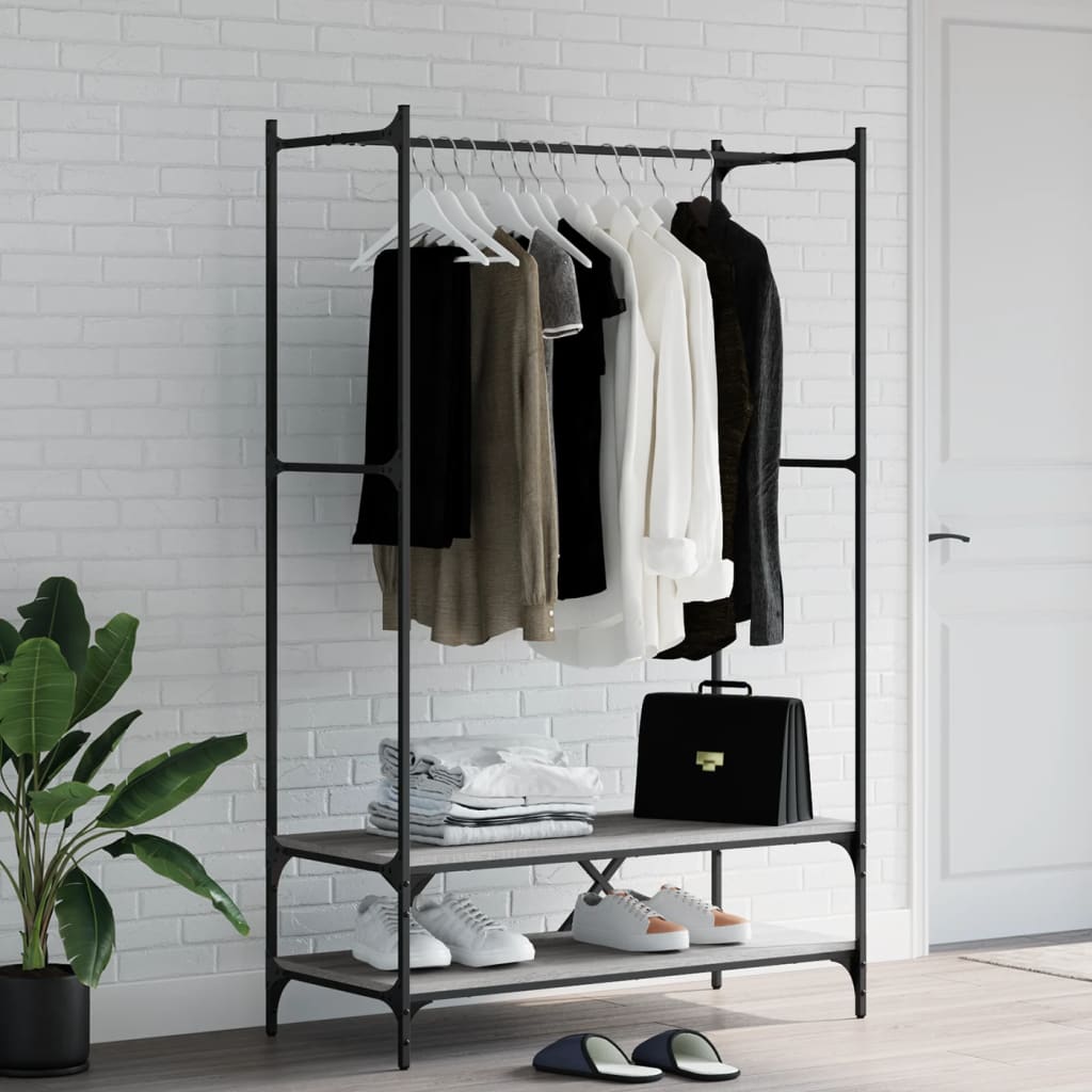 Clothes Rack with Shelves Grey Sonoma Engineered Wood - Tyrell & Tyrell
