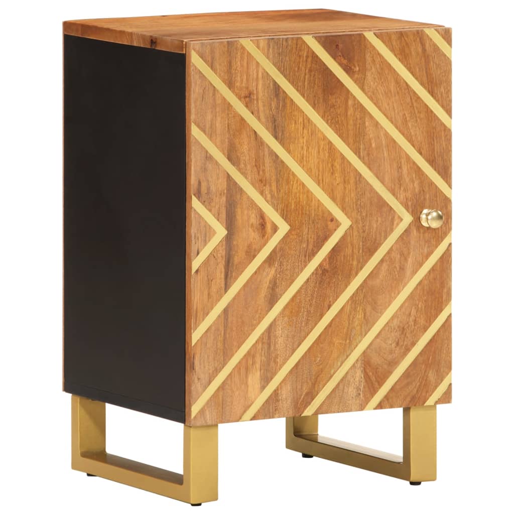 Bathroom Cabinet Brown and Black 38x33.5x58 cm Solid Wood Mango - R and M Furniture