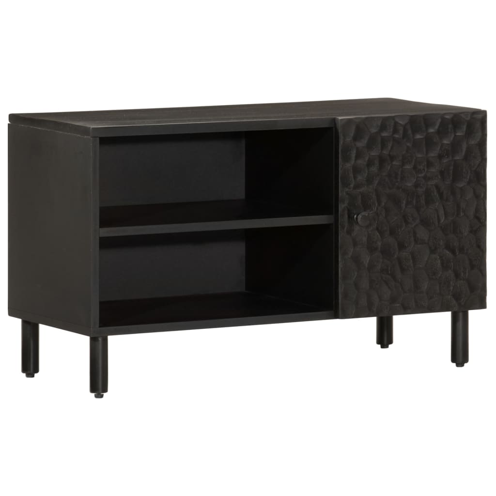 TV Cabinet Black 80x31x46 cm Solid Wood Mango - Merkel Designers