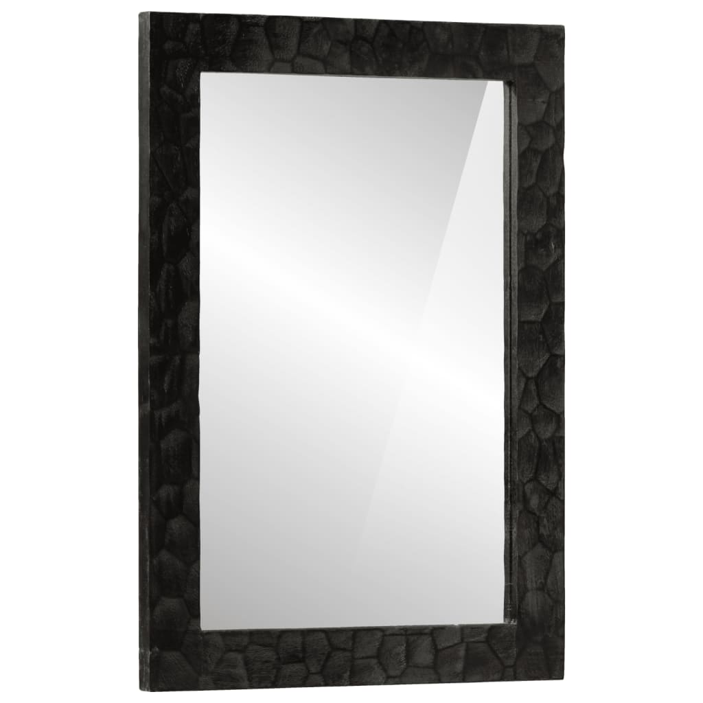 Black Bathroom Mirror - Solid Wood Mango and Glass - All Things Good