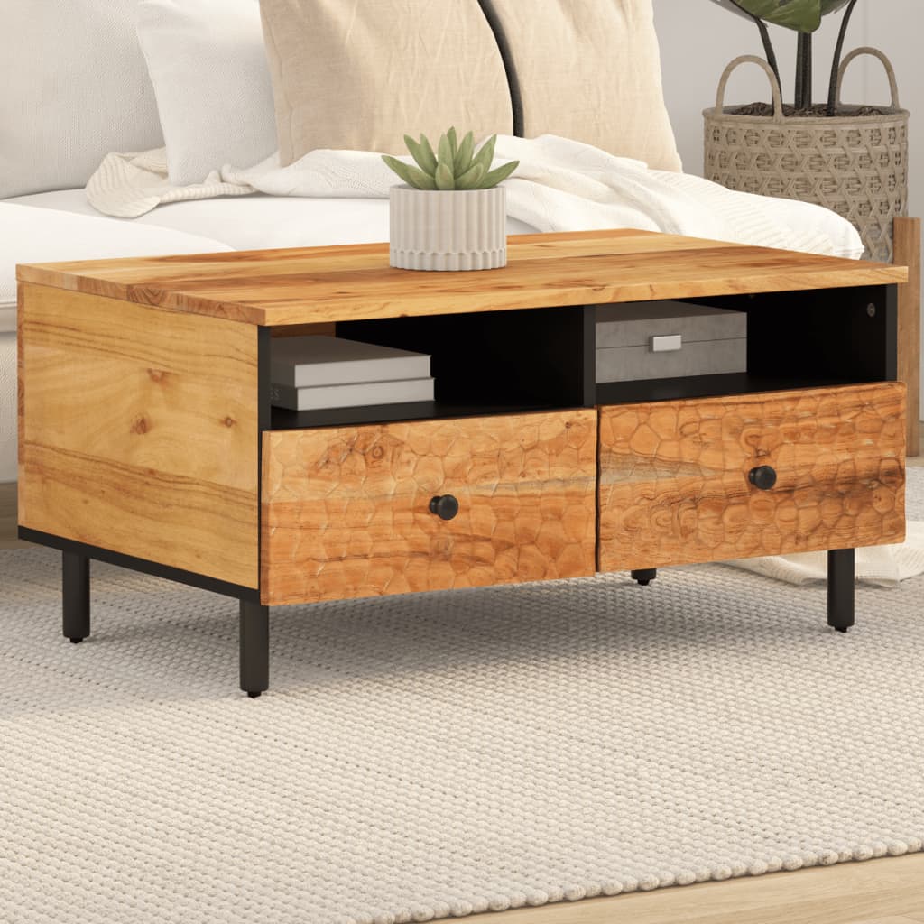 Coffee Table 80x54x40 cm Solid Wood Acacia - Brittle & Co