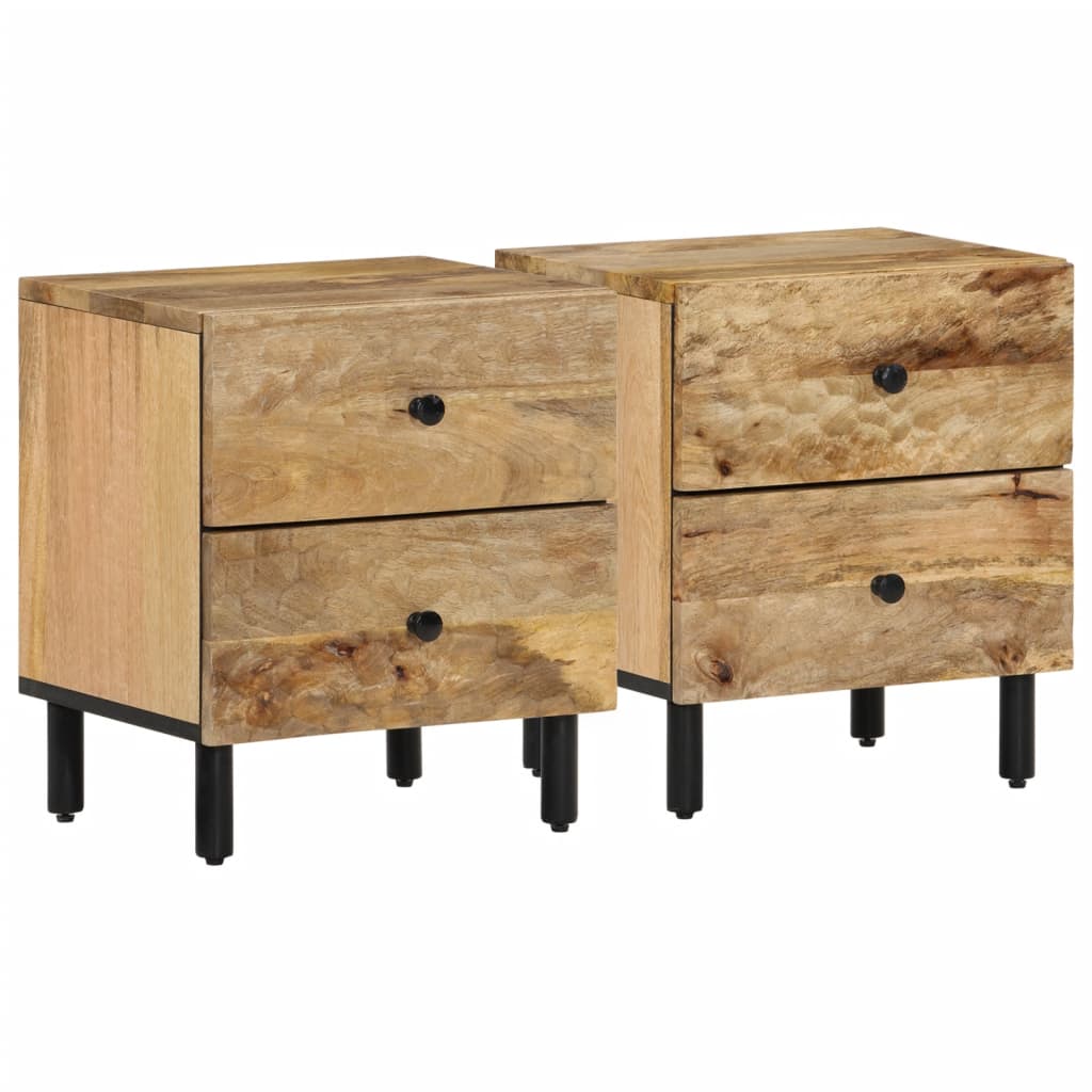 Bedside Table - SELKIRK Ned 2 Piece Nightstand Natural Finish 40cm - All Things Good
