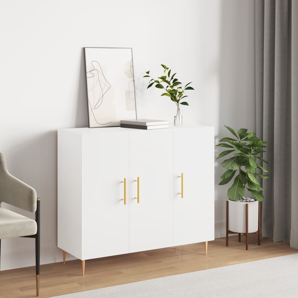 Sideboard White 90x34x80 cm Engineered Wood - Millennium Furniture