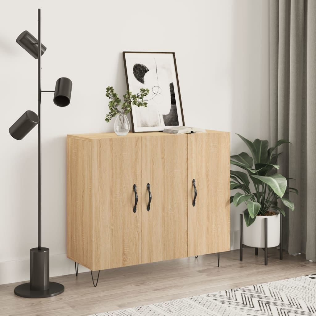 Sideboard Sonoma Oak 90x34x80cm Engineered Wood - All Things Good