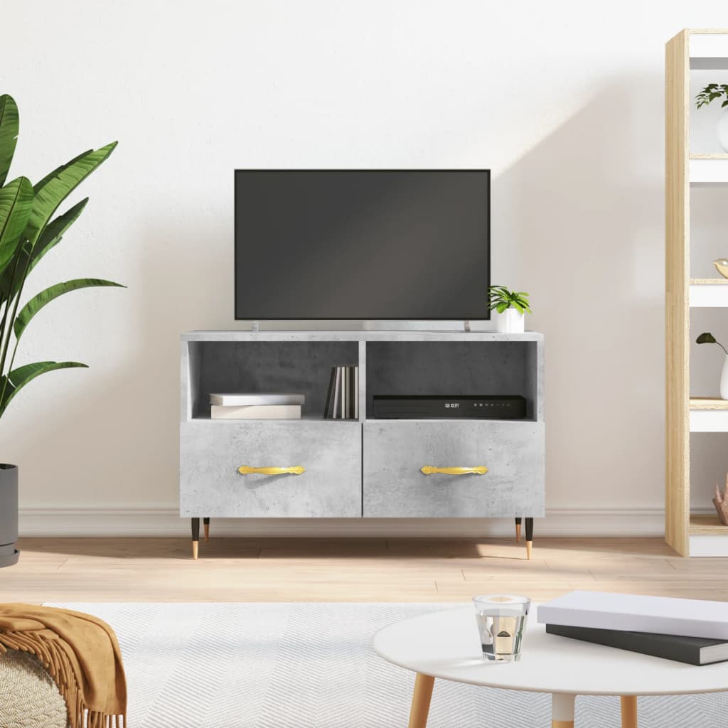 TV Cabinet Concrete Grey 80x36x50 cm Engineered Wood - Merkel Designers