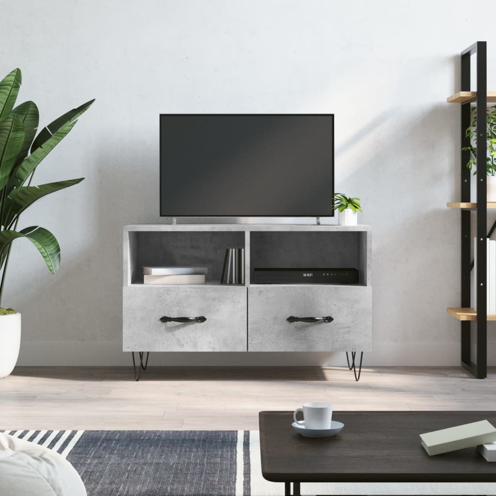 TV Cabinet Concrete Grey 80x36x50 cm Engineered Wood - Casper Homes