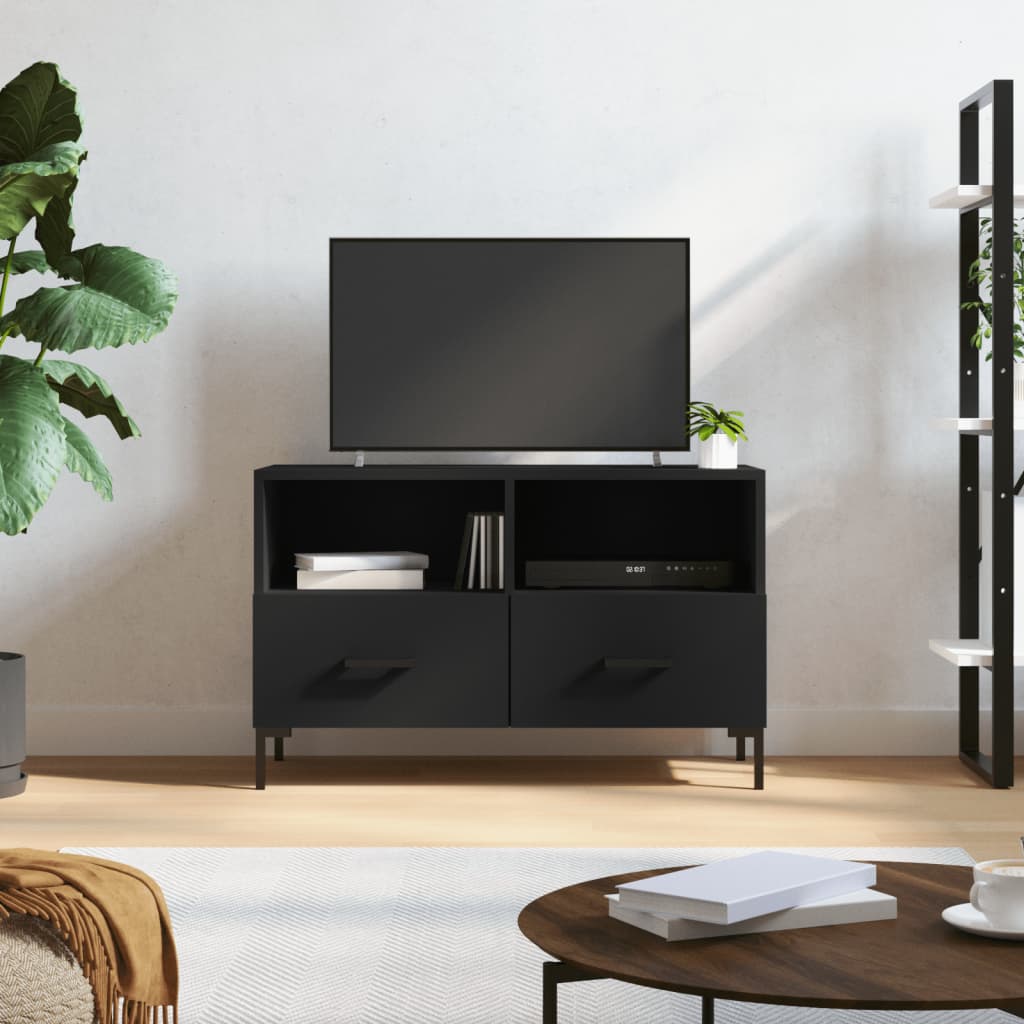 TV Cabinet Black 80x36x50 cm Engineered Wood - Merkel Designers