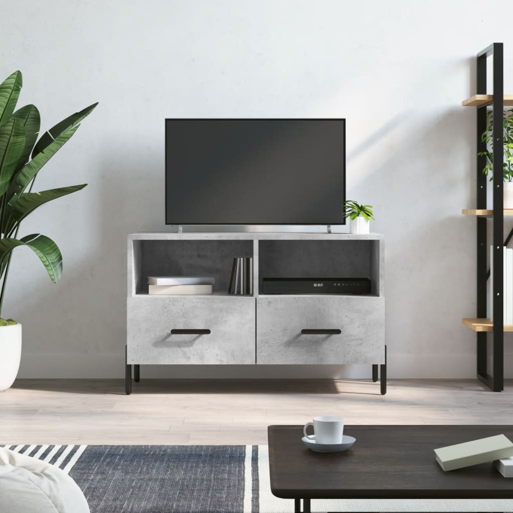 TV Cabinet Concrete Grey 80x36x50 cm Engineered Wood - Merlin Deals