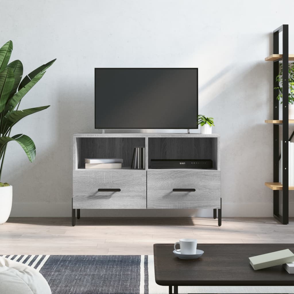 TV Cabinet Grey Sonoma 80x36x50 cm Engineered Wood - Merlin Deals