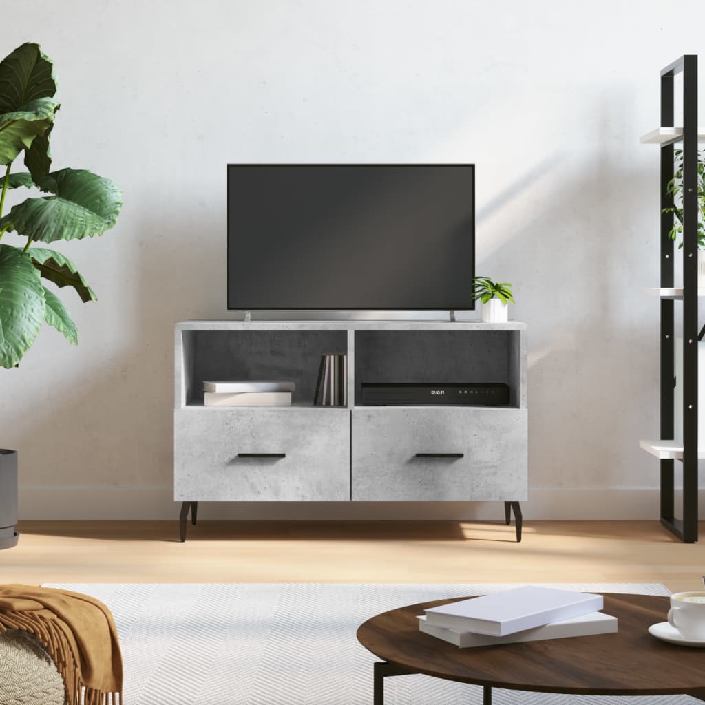 TV Cabinet Concrete Grey 80x36x50 cm Engineered Wood - Merlin Deals