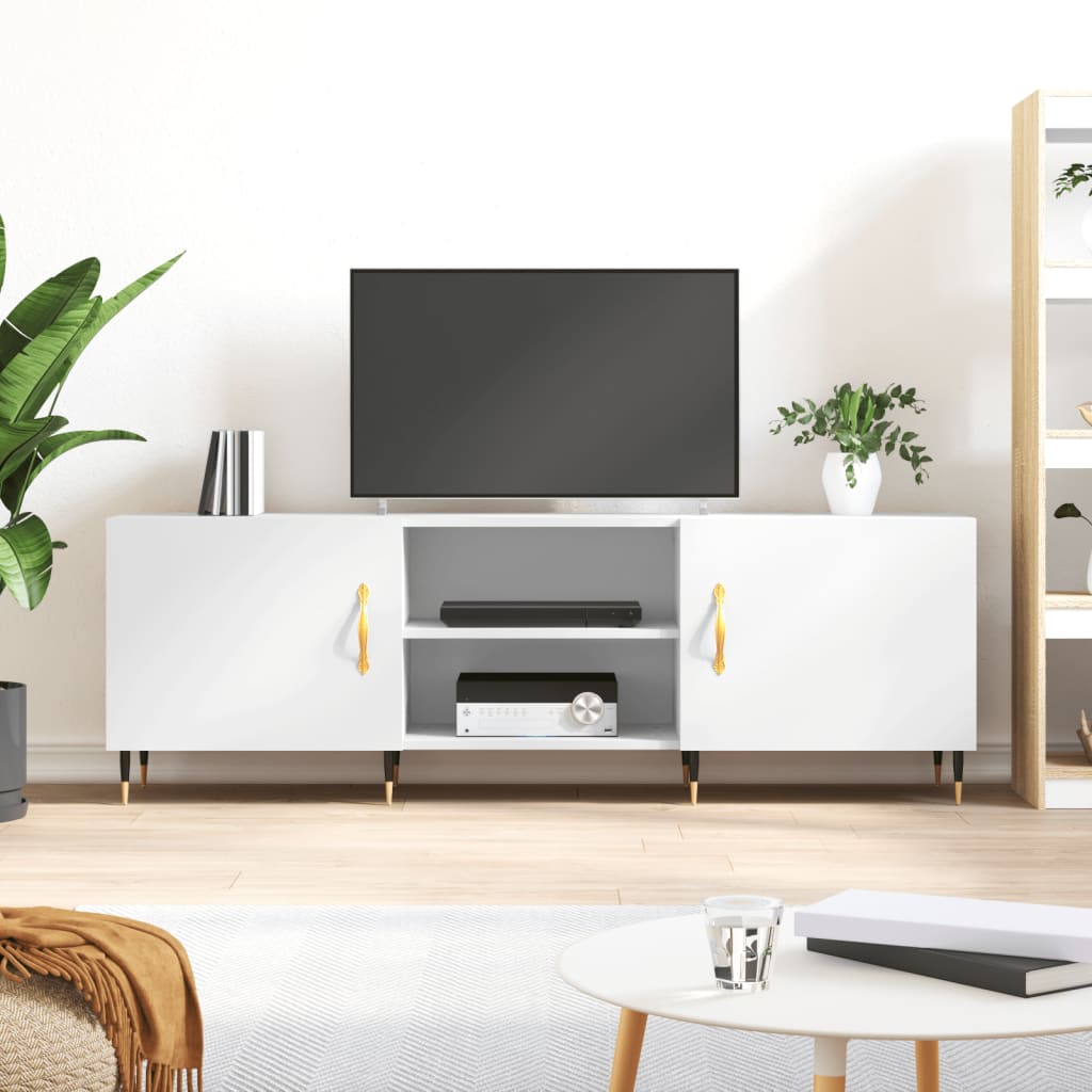 TV Cabinet White 150x30x50 cm Engineered Wood - Merlin Deals