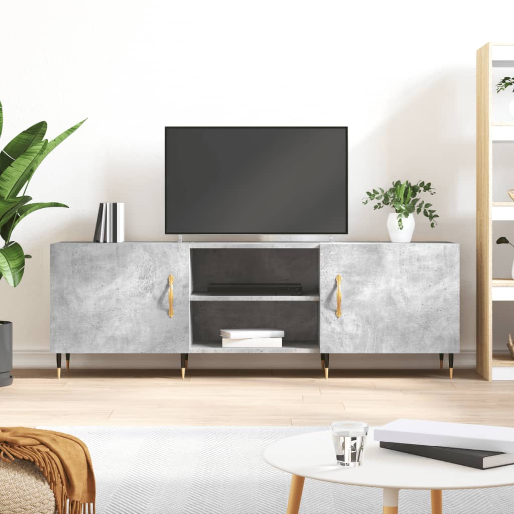 TV Cabinet Concrete Grey 150x30x50 cm Engineered Wood - Merlin Deals