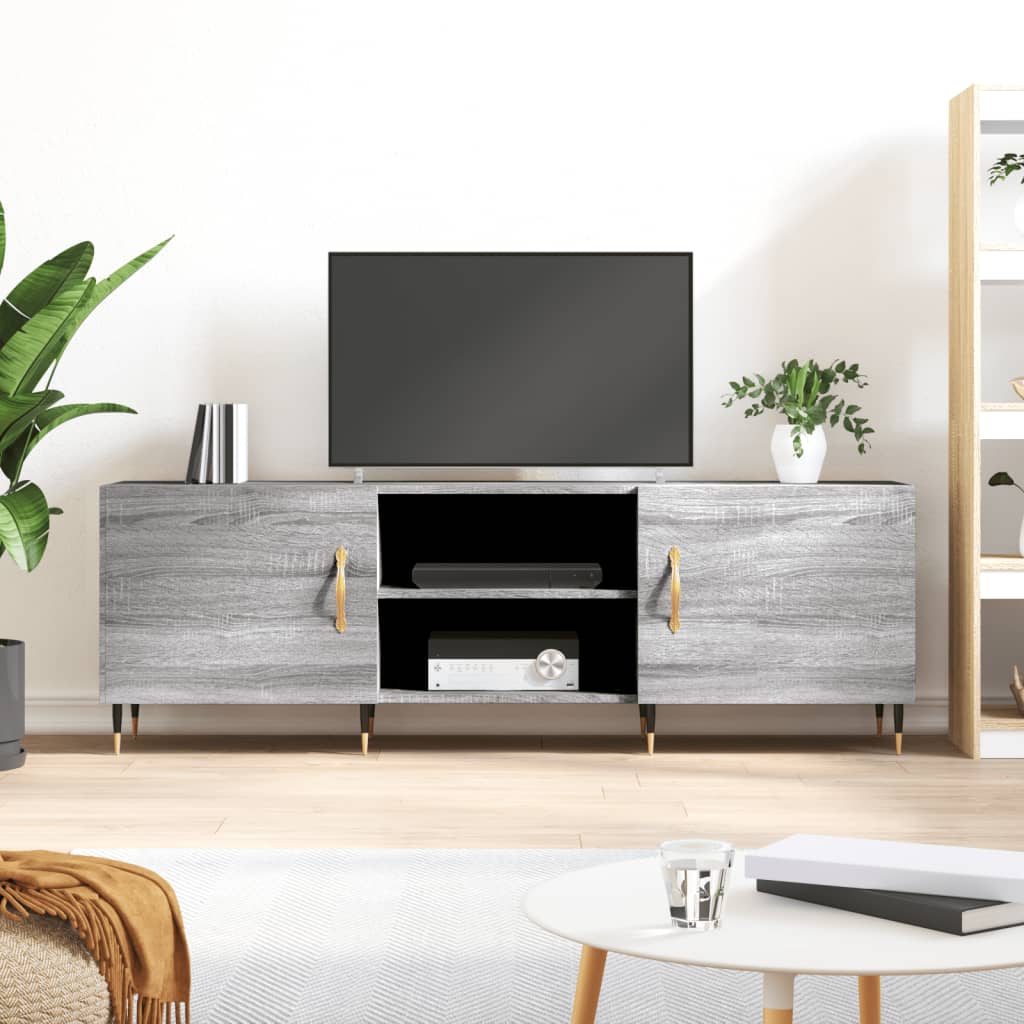 TV Cabinet Grey Sonoma 150x30x50 cm Engineered Wood - Merlin Deals