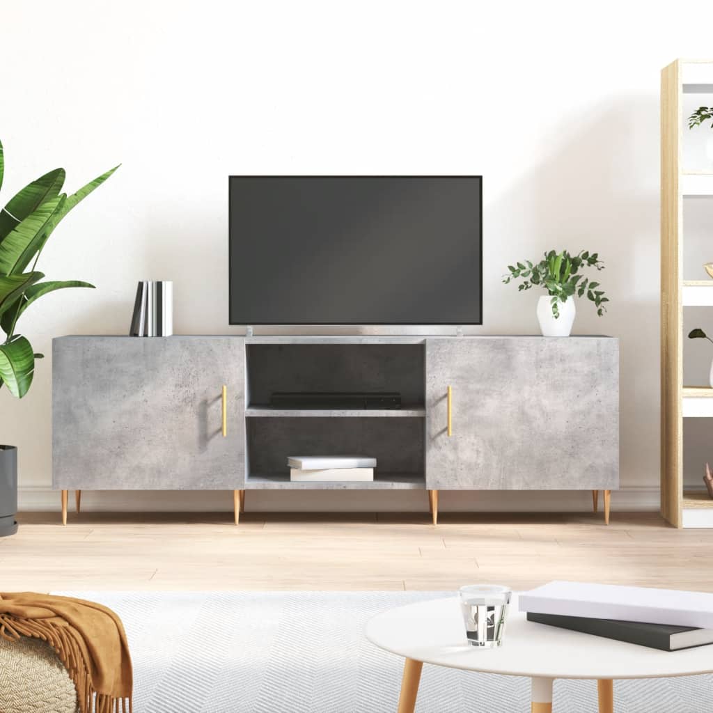 TV Cabinet Concrete Grey 150x30x50 cm Engineered Wood - Merlin Deals