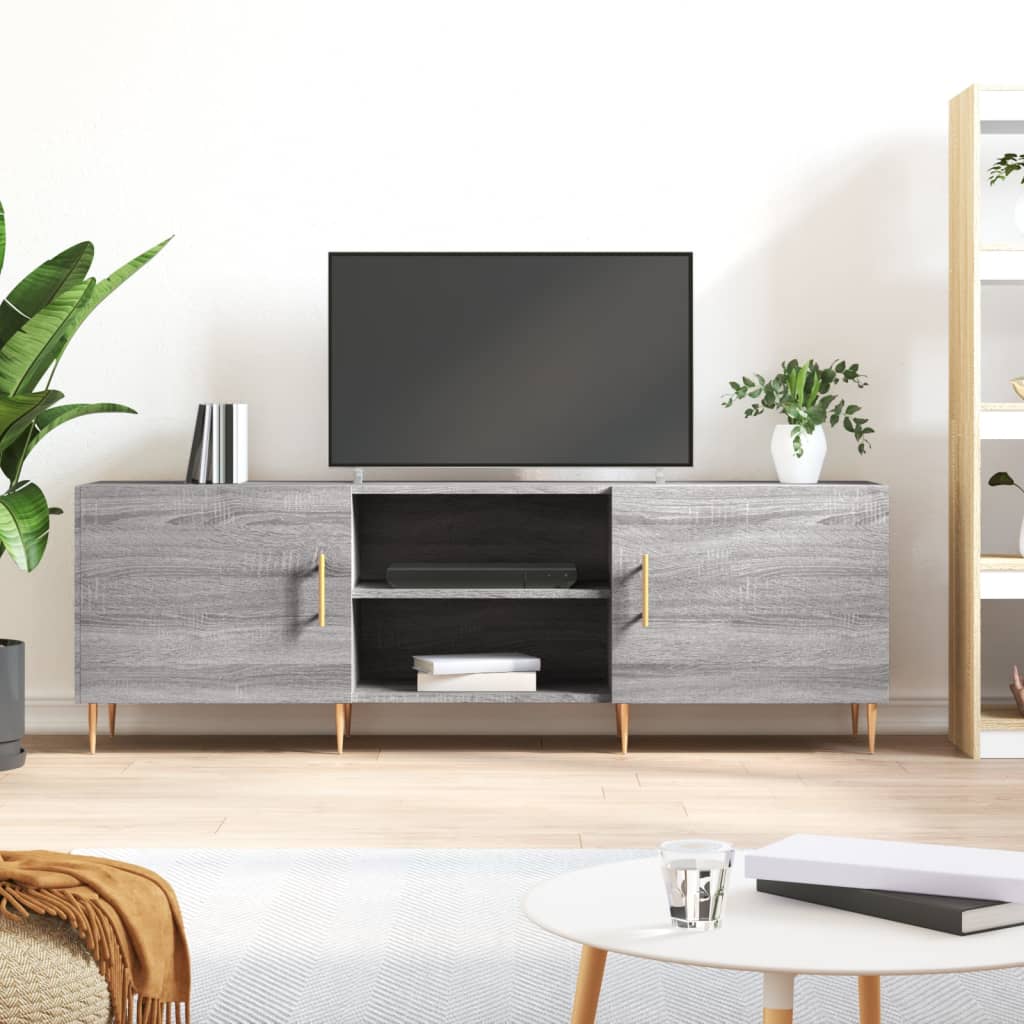 TV Cabinet Grey Sonoma 150x30x50 cm Engineered Wood - Merlin Deals