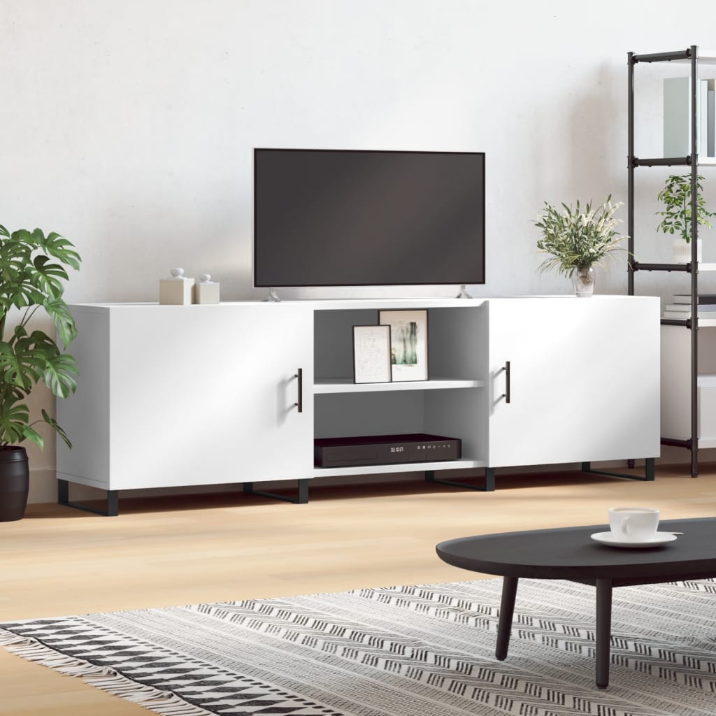TV Cabinet White 150x30x50 cm Engineered Wood - Merkel Designers