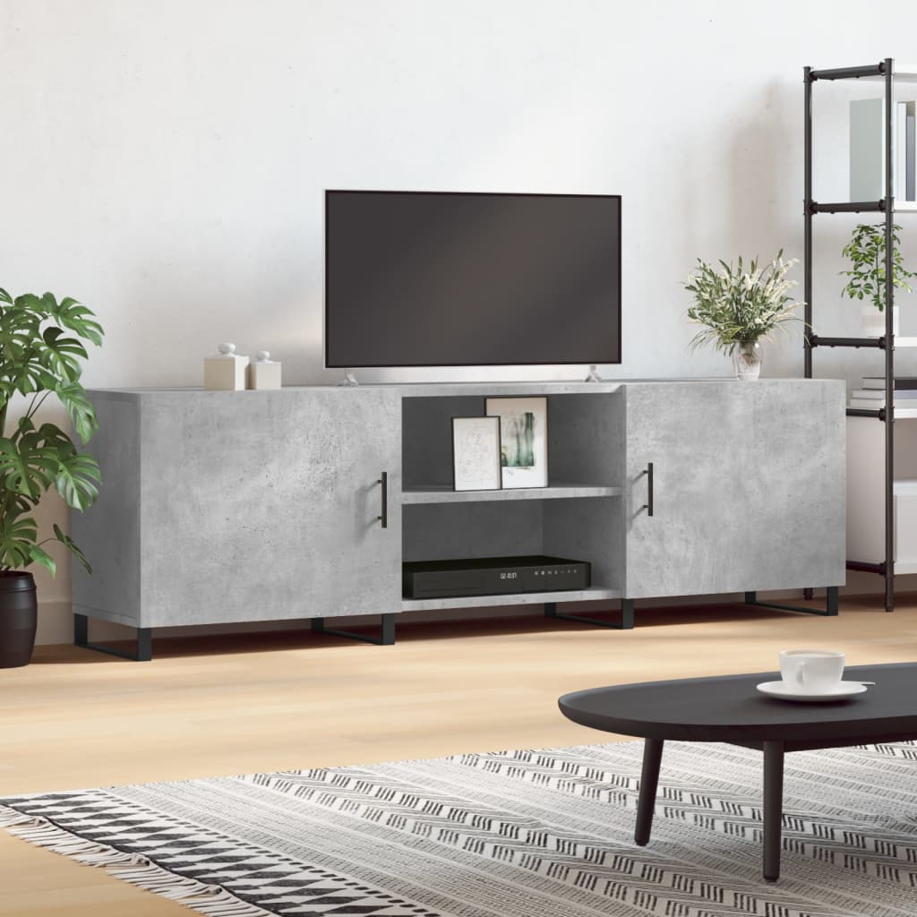 TV Cabinet Concrete Grey 150x30x50 cm Engineered Wood - Merlin Deals