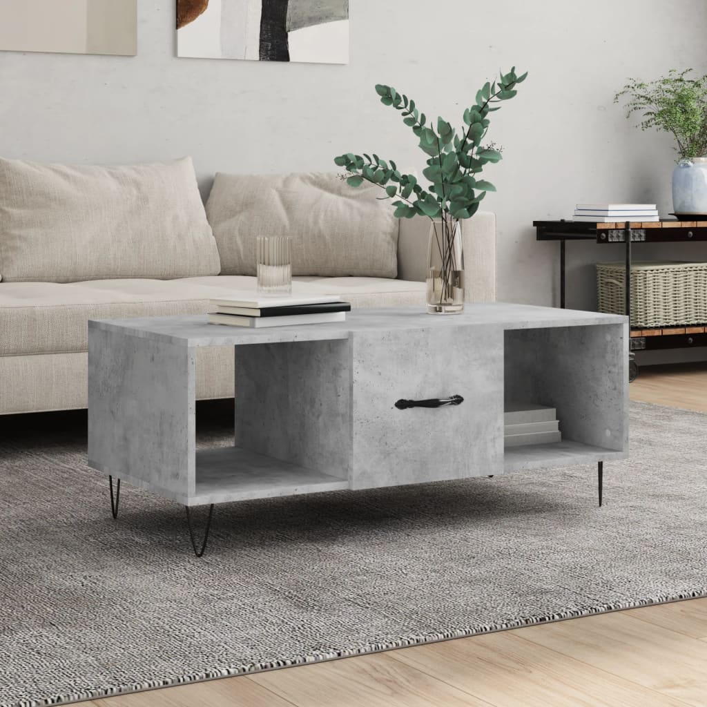 Coffee Table Concrete Grey 102x50x40 cm Engineered Wood - Casper Homes
