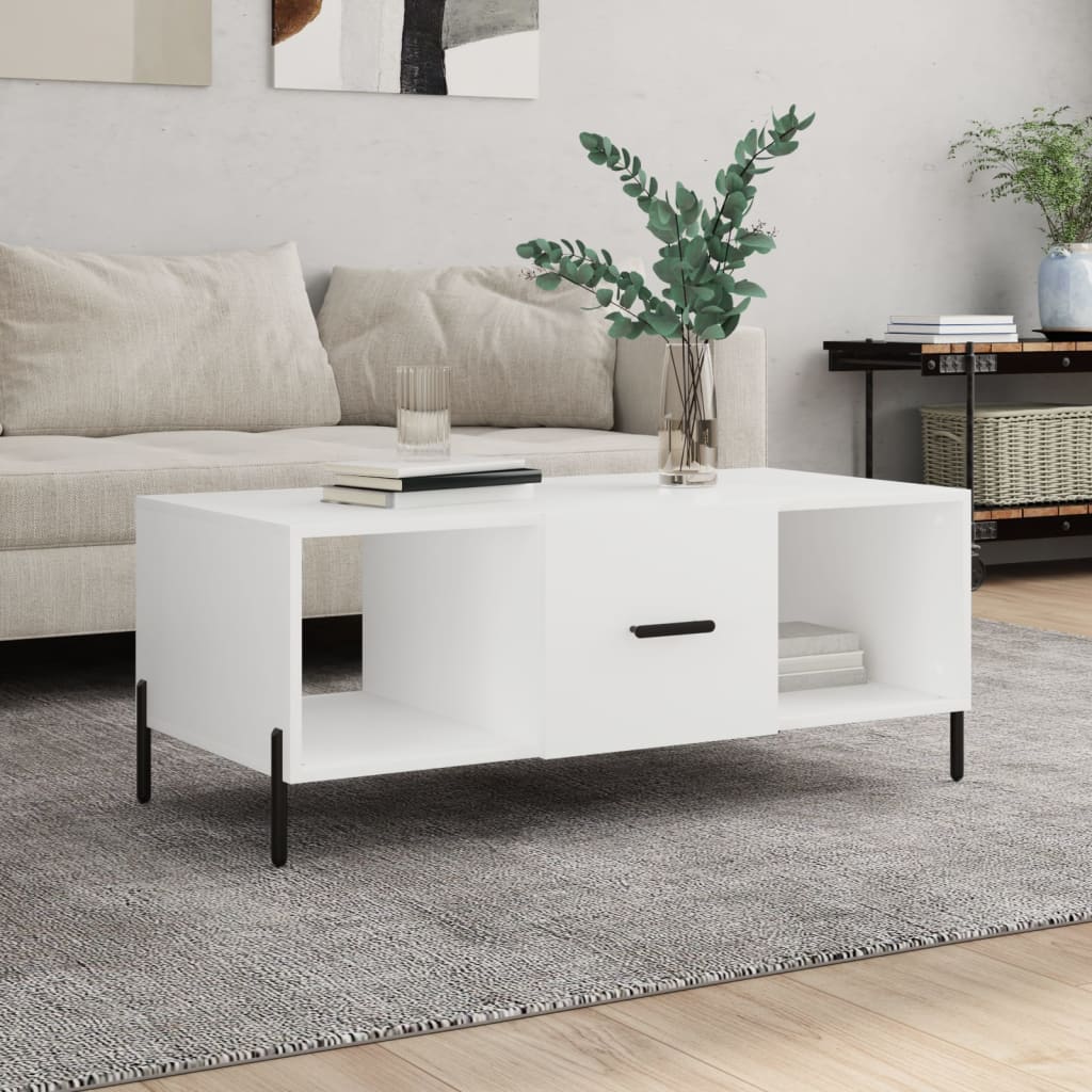 Coffee Table White 102x50x40 cm Engineered Wood - Unbeatable Bargains