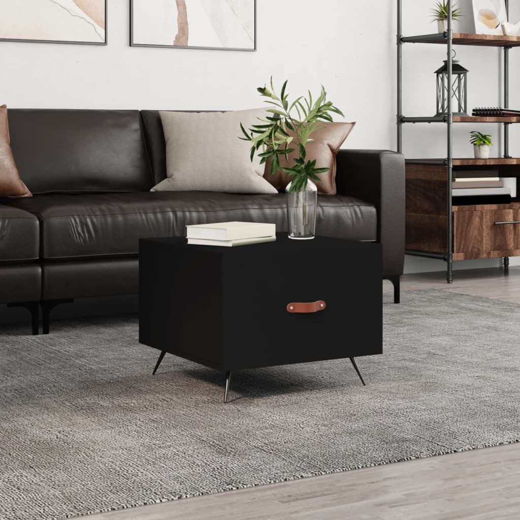 Coffee Table Black 50x50x40 cm Engineered Wood - Sid & Sam