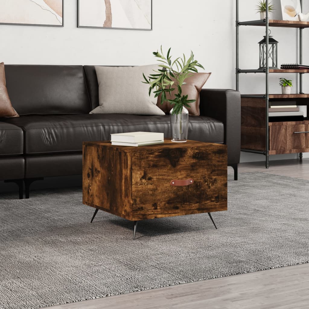 Coffee Table Smoked Oak 50x50x40 cm Engineered Wood - Tyrell & Tyrell