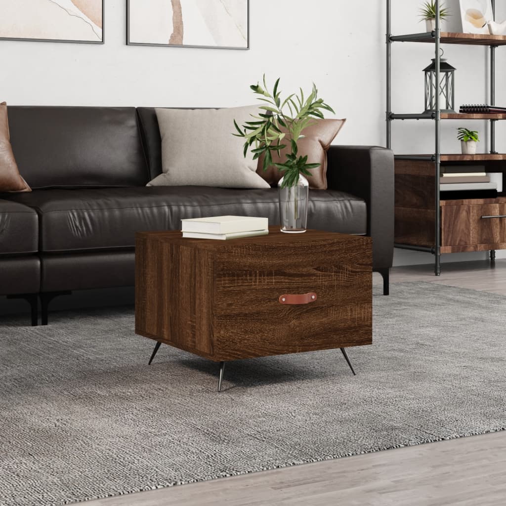 Coffee Table Brown Oak 50x50x40 cm Engineered Wood - Direct Imports