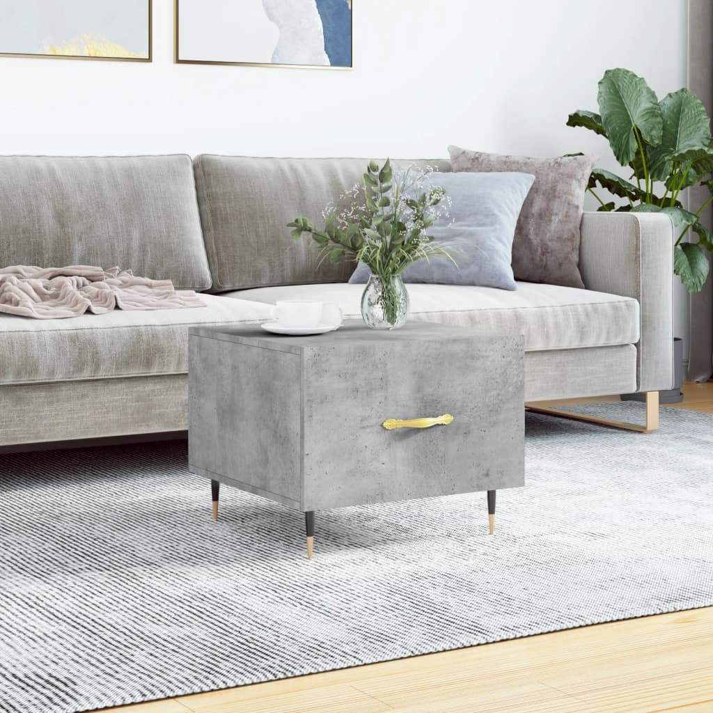 Coffee Table Concrete Grey 50x50x40 cm Engineered Wood - Tyrell & Tyrell