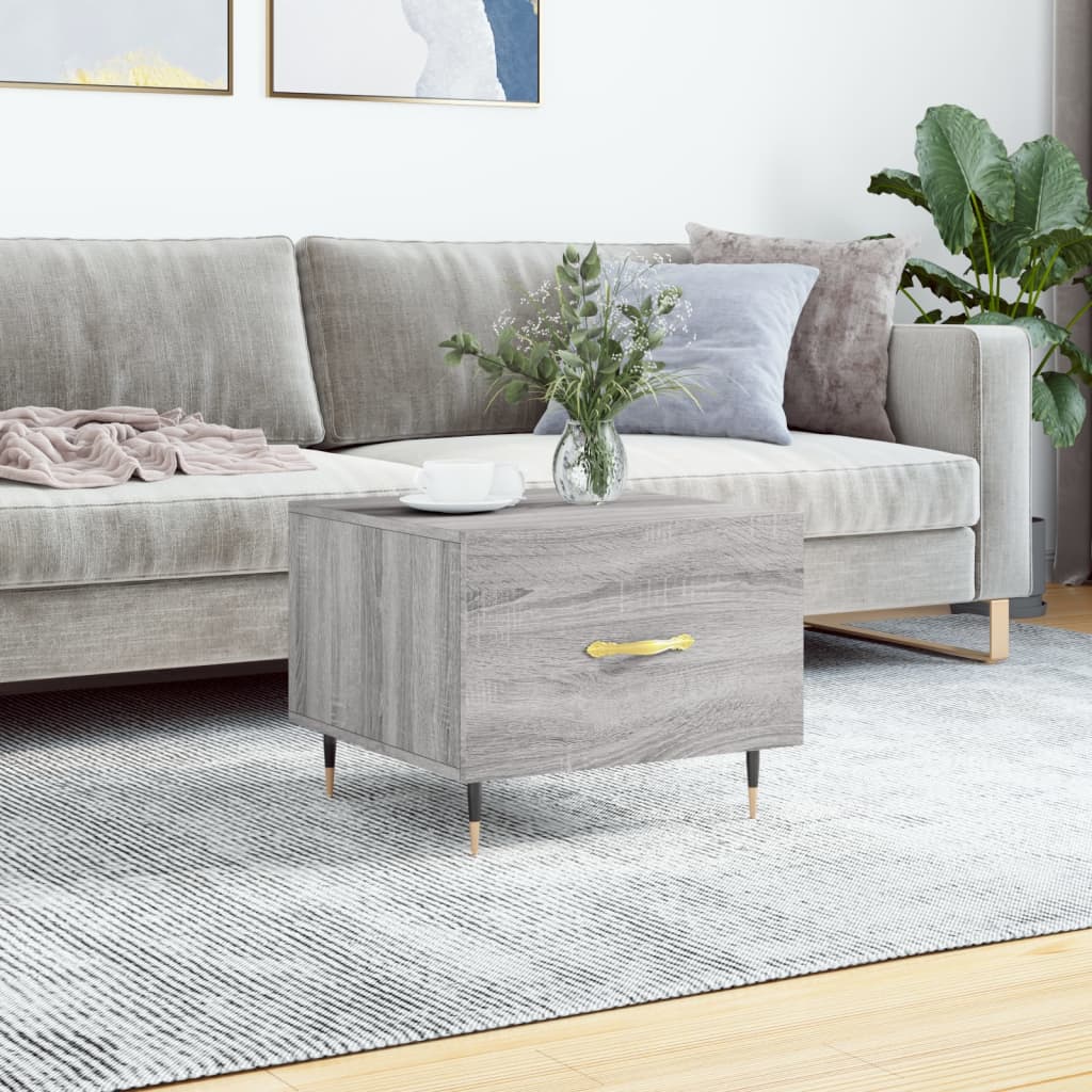 Coffee Table Grey Sonoma 50x50x40 cm Engineered Wood - Sid & Sam