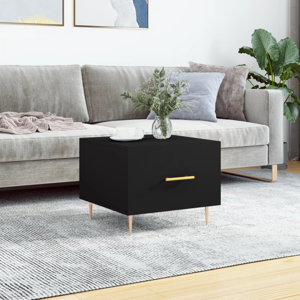 Coffee Table Black 50x50x40 cm Engineered Wood - Casper Homes