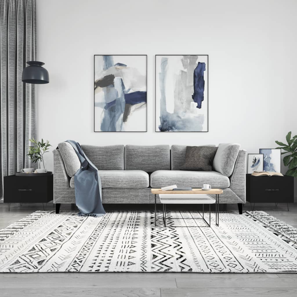 Coffee Tables 2 pcs Black 50x50x40 cm Engineered Wood - Merlin Deals