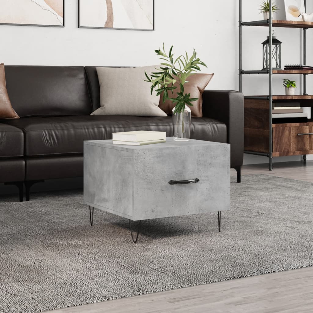 Coffee Table Concrete Grey 50x50x40 cm Engineered Wood - Merlin Deals