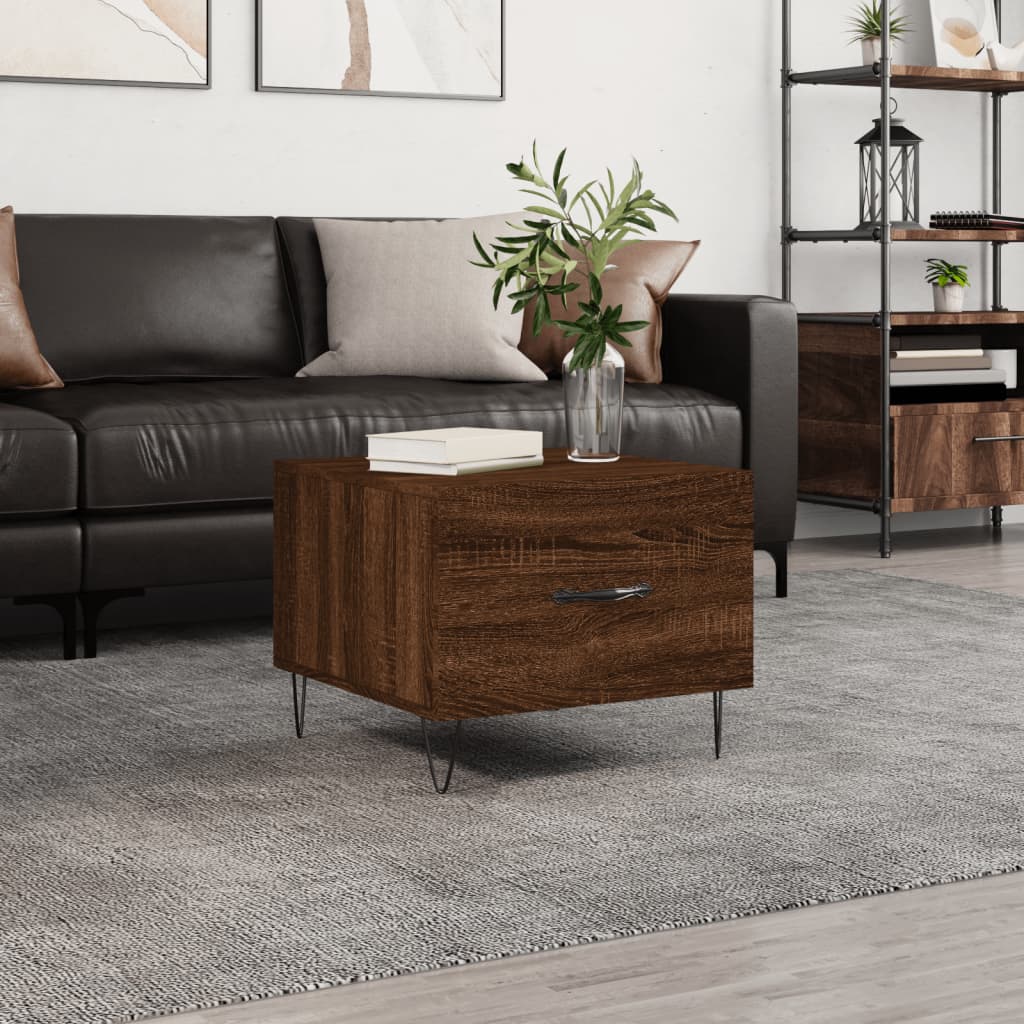 Coffee Table Brown Oak 50x50x40 cm Engineered Wood - Tyrell & Tyrell