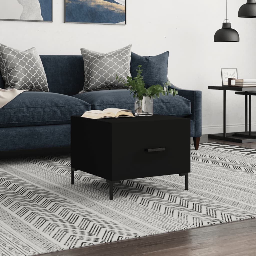 Coffee Table Black 50x50x40 cm Engineered Wood - Casper Homes