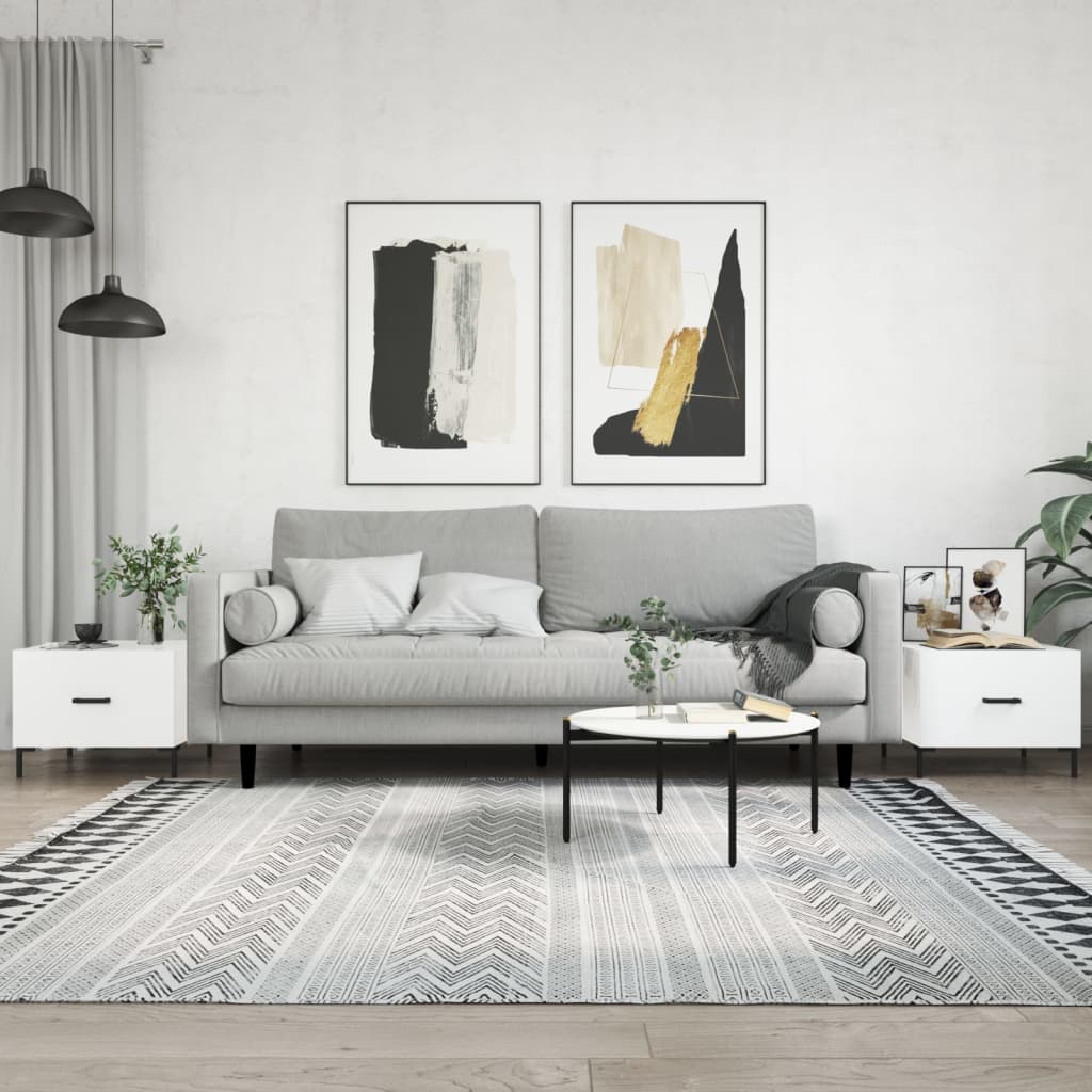 Coffee Tables 2pcs High Gloss White 50x50x40 cm Engineered Wood - Casper Homes