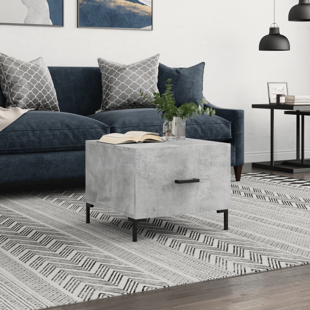 Coffee Table Concrete Grey 50x50x40 cm Engineered Wood - Tyrell & Tyrell