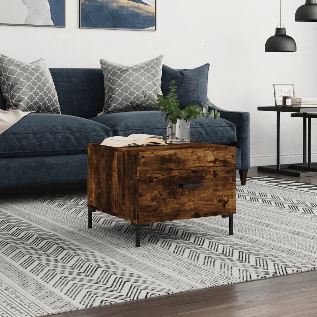 Coffee Table Smoked Oak 50x50x40 cm Engineered Wood - Tyrell & Tyrell