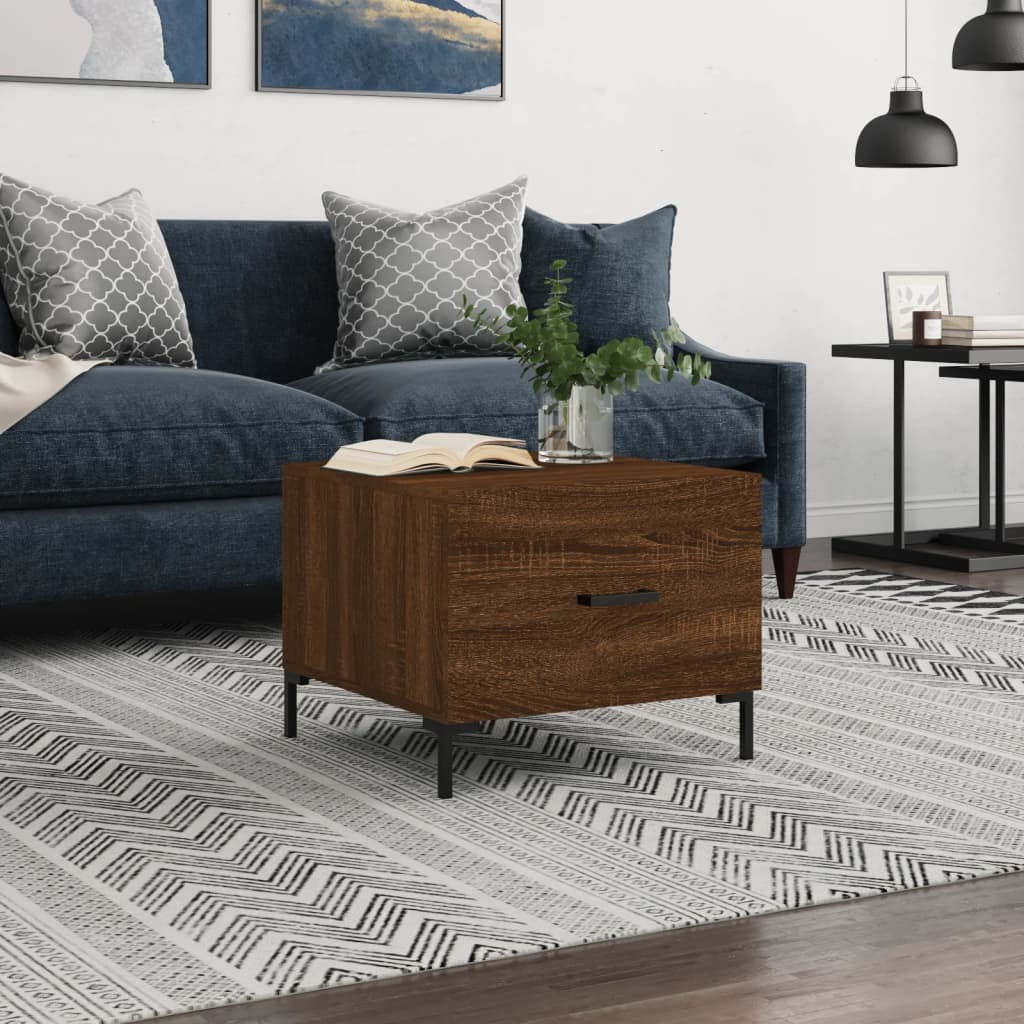 Coffee Table Brown Oak 50x50x40 cm Engineered Wood - Tyrell & Tyrell