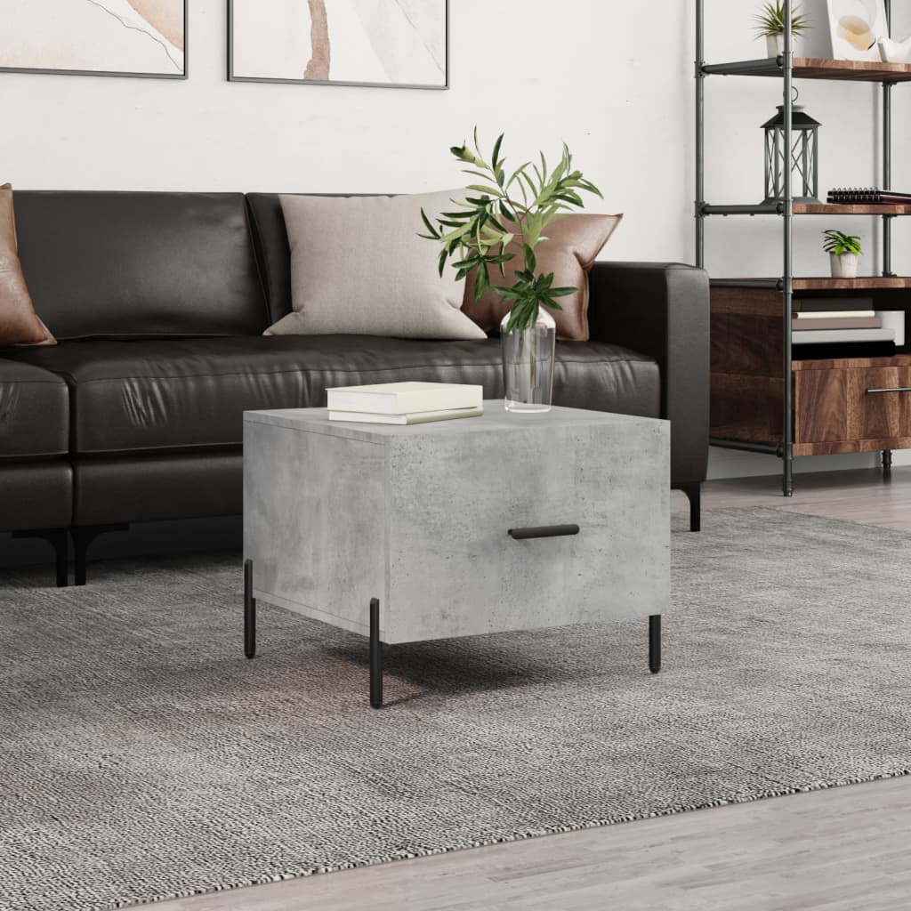 Coffee Table Concrete Grey 50x50x40 cm Engineered Wood - Sid & Sam