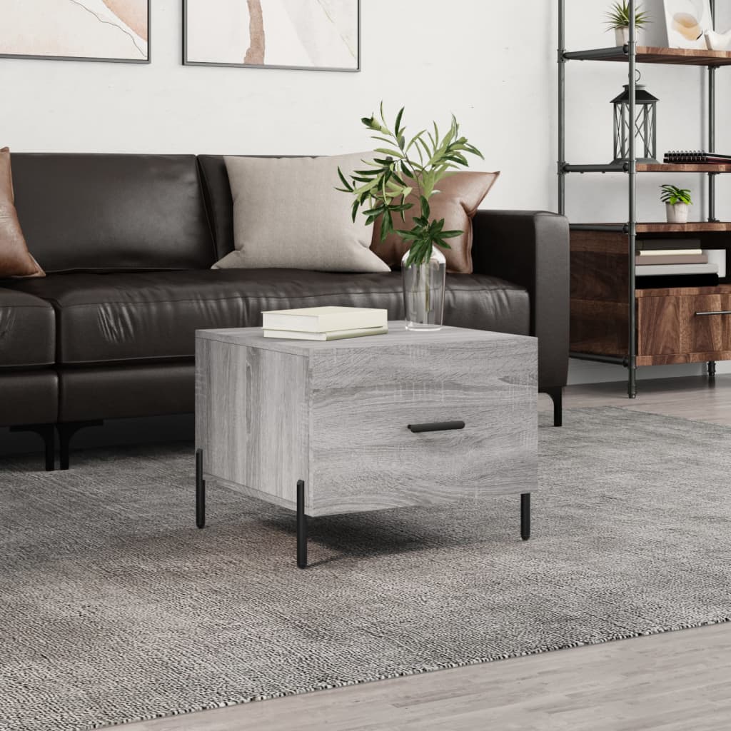 Coffee Table Grey Sonoma 50x50x40 cm Engineered Wood - Sid & Sam
