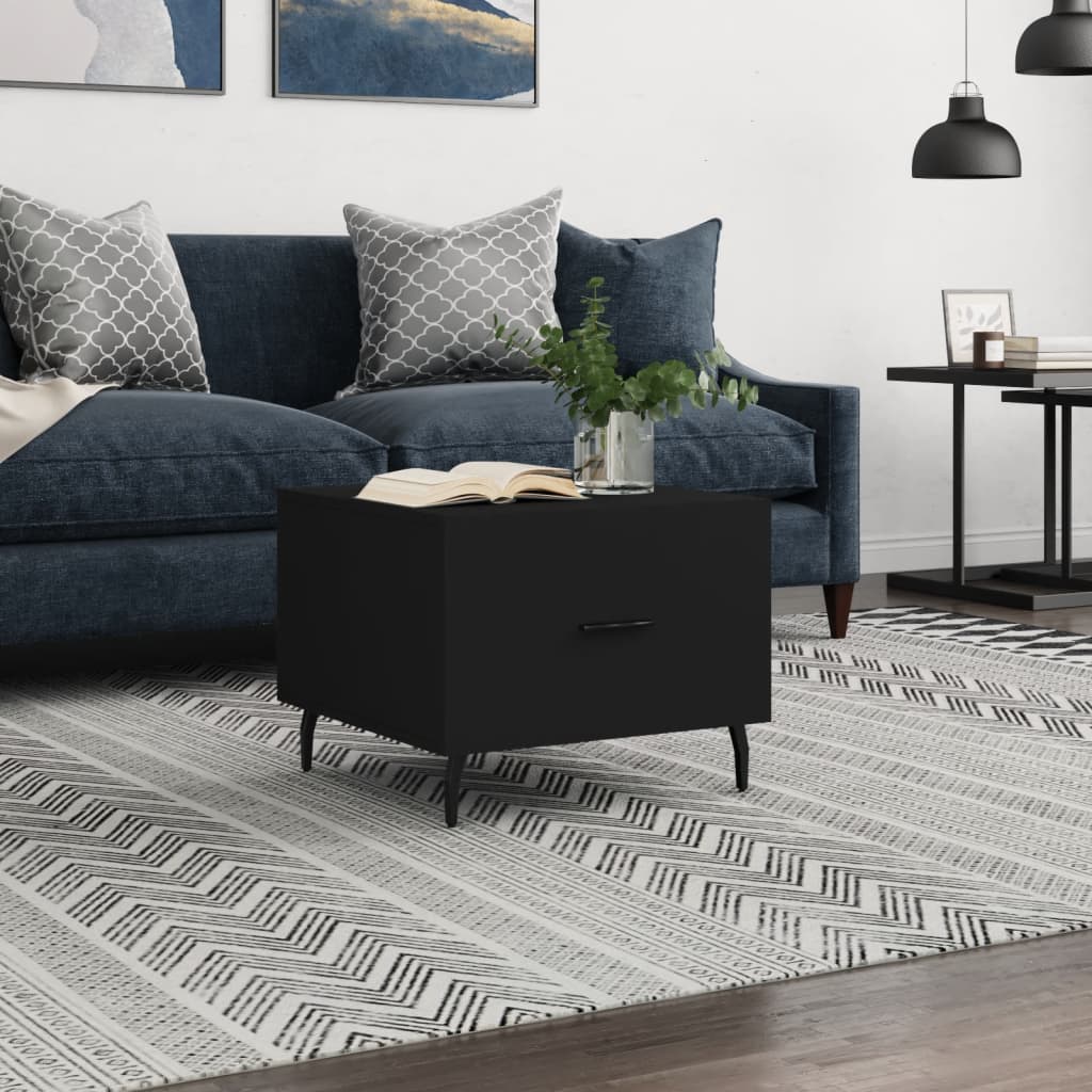 Coffee Table Black 50x50x40 cm Engineered Wood - Merlin Deals