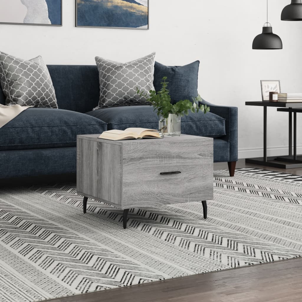 Coffee Table Grey Sonoma 50x50x40 cm Engineered Wood - Direct Imports
