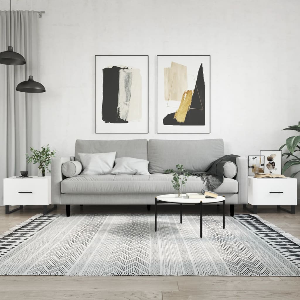 Coffee Tables 2pcs High Gloss White 50x50x40 cm Engineered Wood - Millennium Furniture