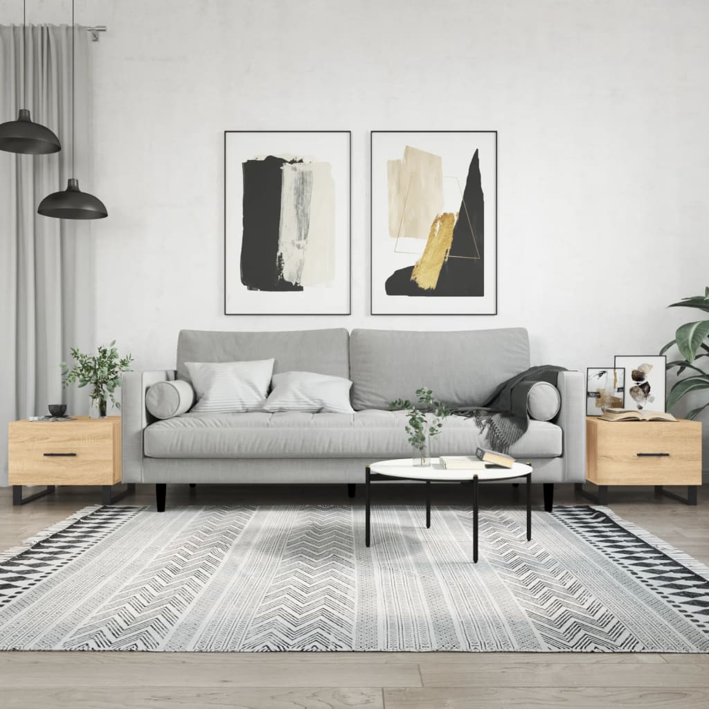 Coffee Tables 2 pcs Sonoma Oak 50x50x40 cm Engineered Wood - Sid & Sam