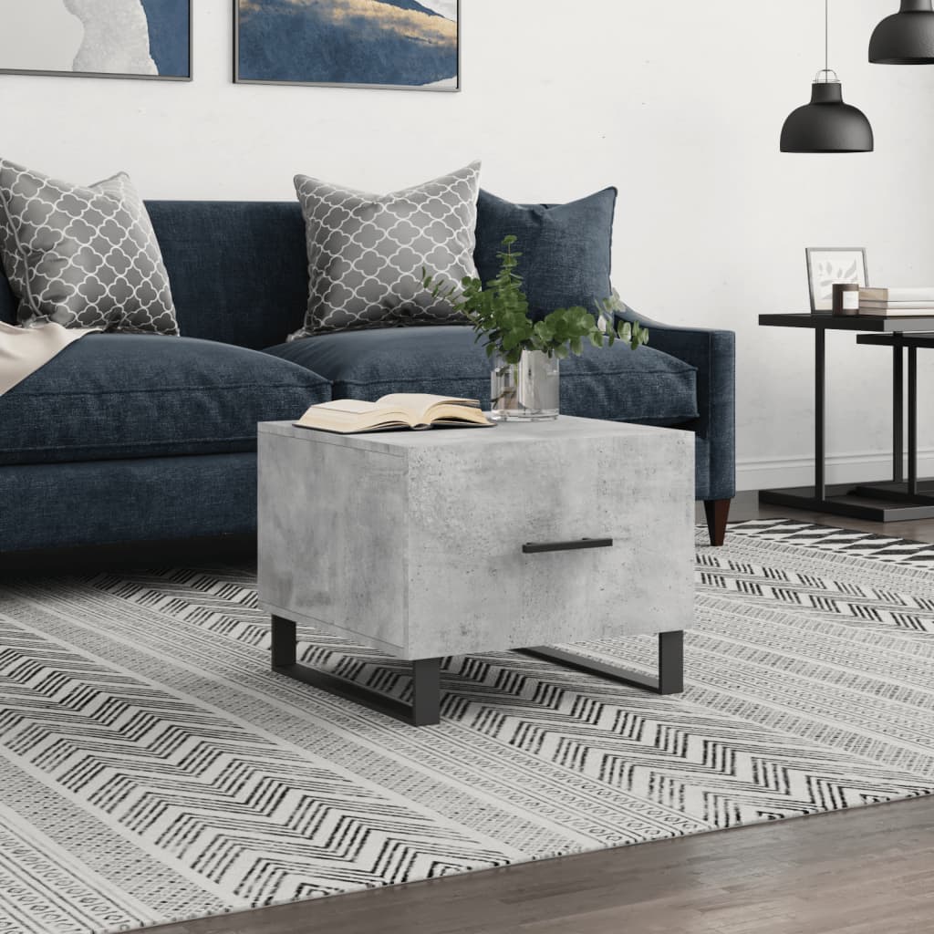 Coffee Table Concrete Grey 50x50x40 cm Engineered Wood - Tyrell & Tyrell