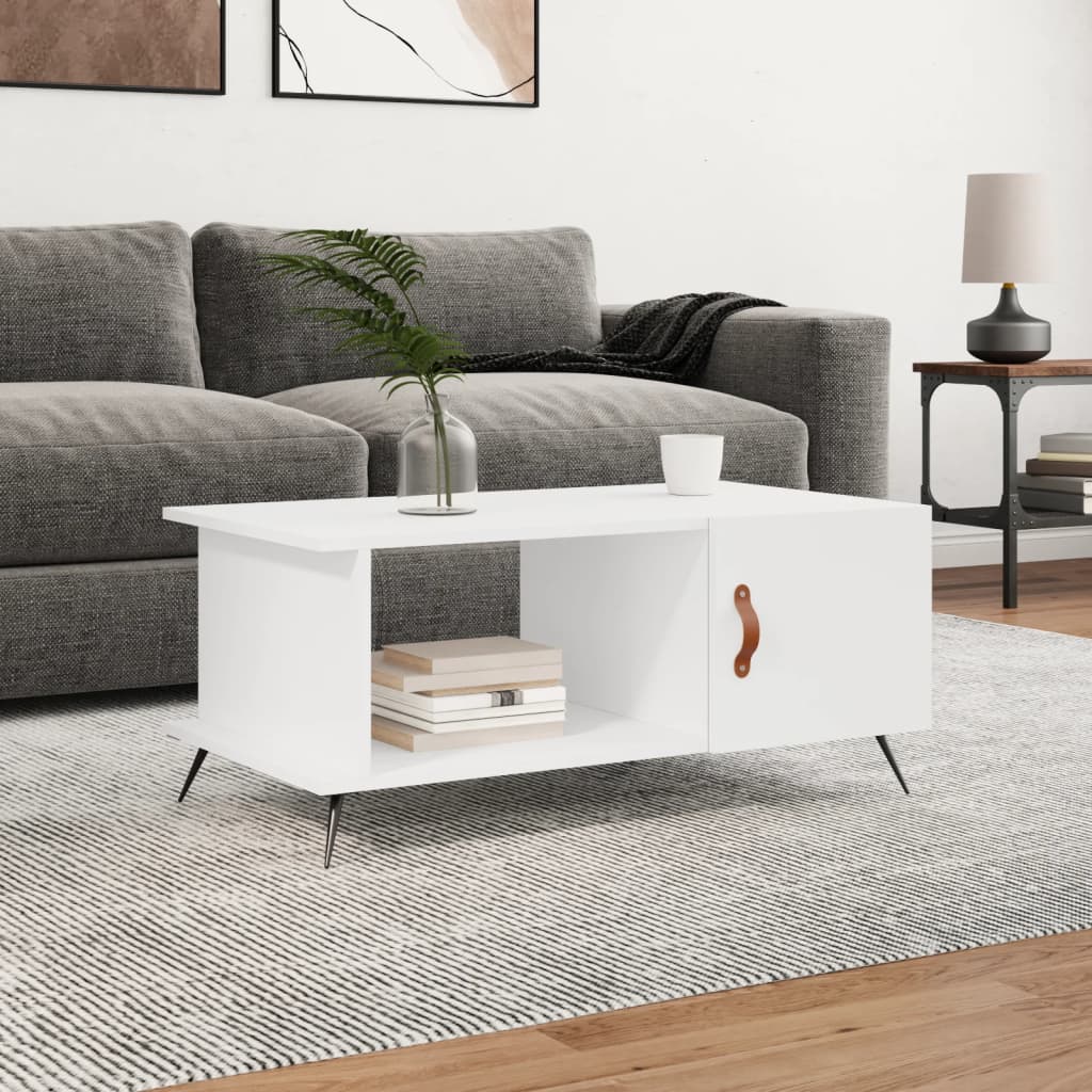 Coffee Table White 90x50x40 cm Engineered Wood - Sid & Sam