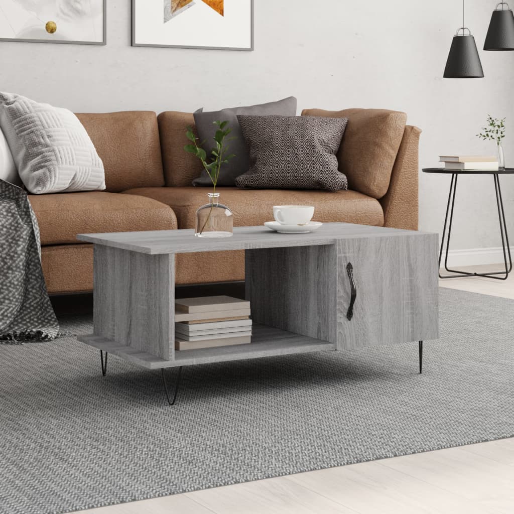 Coffee Table Grey Sonoma 90x50x40 cm Engineered Wood - The Home Maker