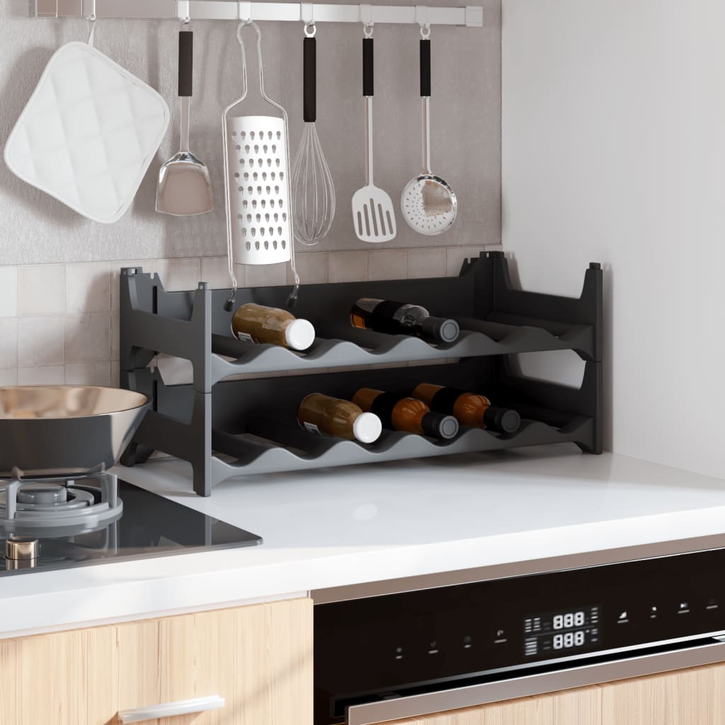 Wine Rack for 12 Bottles PP Stackable - Unbeatable Bargains