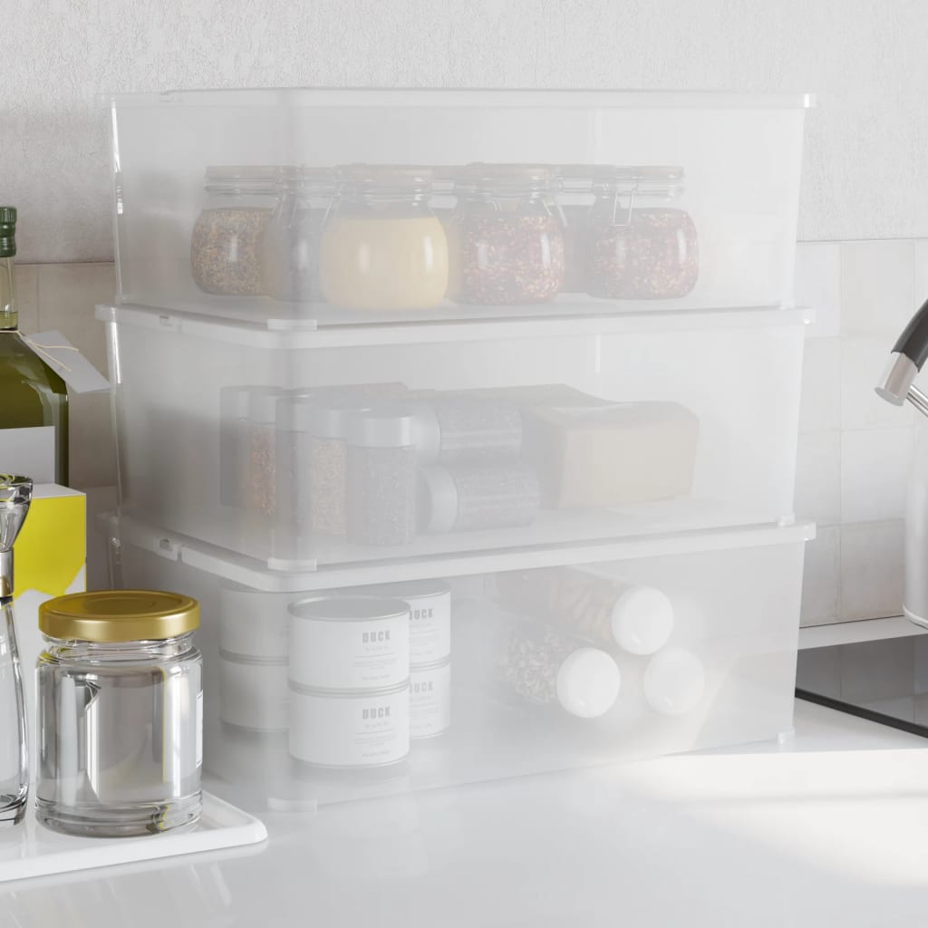 Plastic Storage Boxes 3 pcs 10 L Stackable - Tyrell & Tyrell