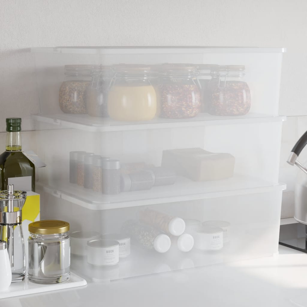 Plastic Storage Boxes 3 pcs 25 L Stackable - Millennium Furniture